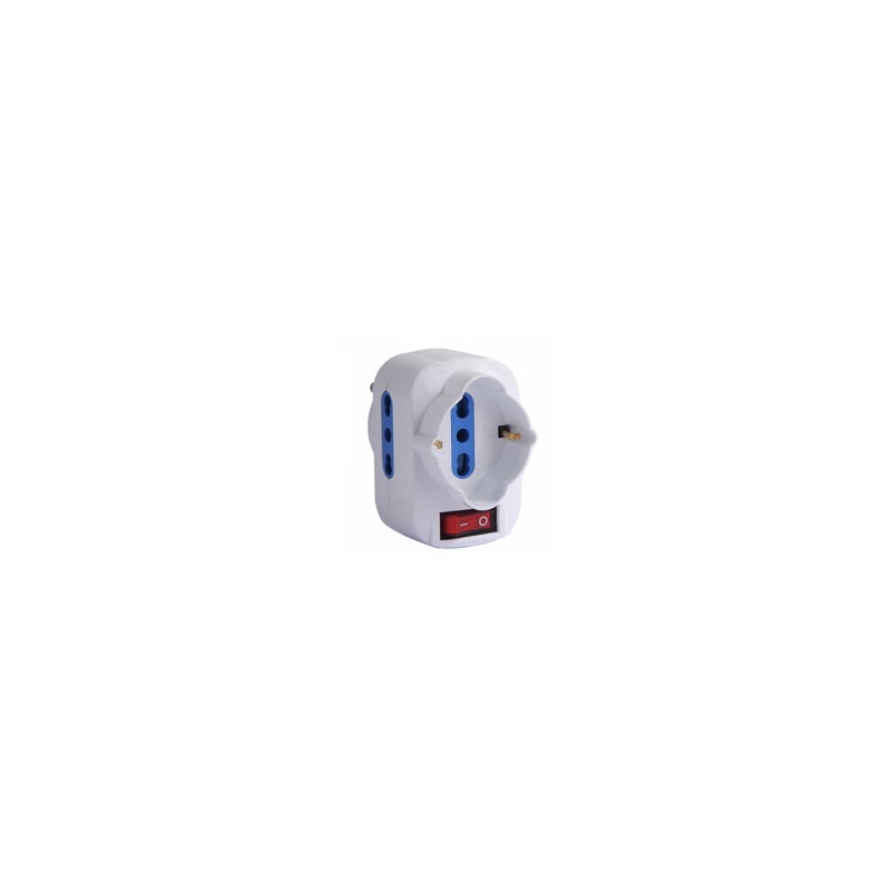 ADATTATORE TRIPLO GIREVOLE BIANCO BL SYNTESY 06615