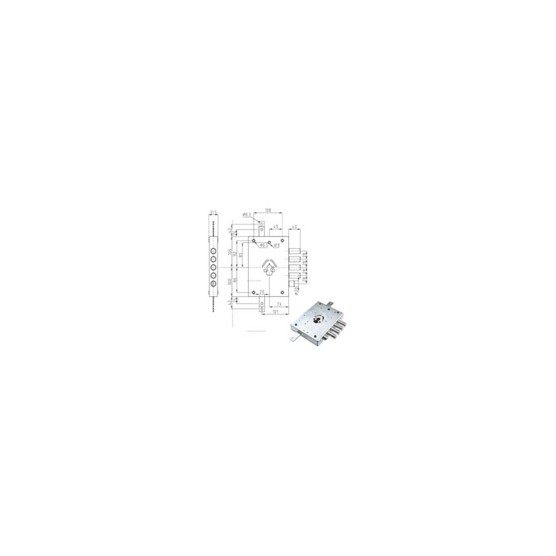 SERRATURA SIC.TRIPLICE DX CILINDRO E73 NE42-7 ATRA