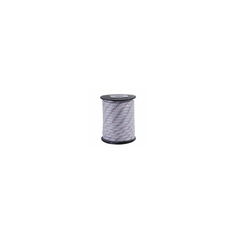TRECCIA PP mm 4 m 30 BIANCA FILI BLU/ROSSI