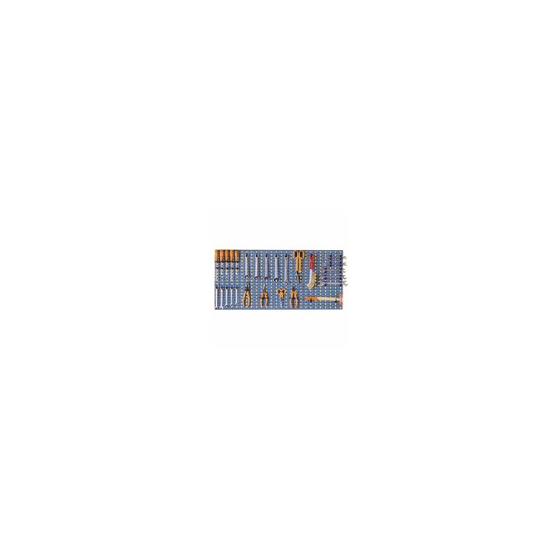 PANNELLO FORATO ACCIAIO 100x50 BLU KIT