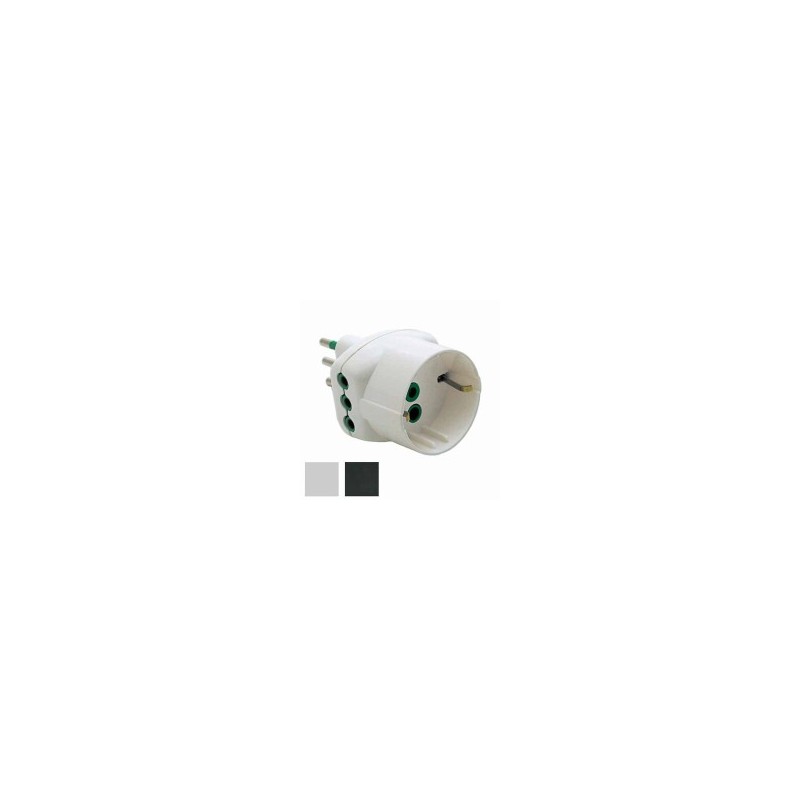 ADATTATORE TRIPLO 10A+T SK NERO 82211 FME